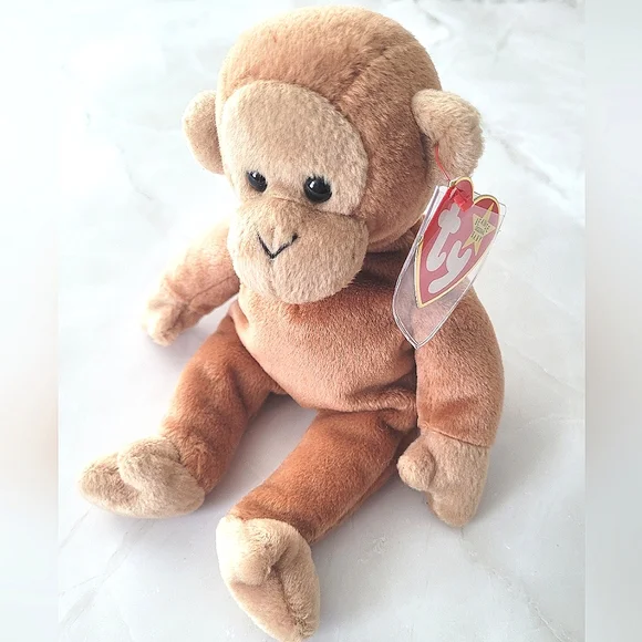 Y2K Bongo Monkey 1995 Retired TY Beanie Baby Stamp Inside Tush Tag - Picture 2 of 8